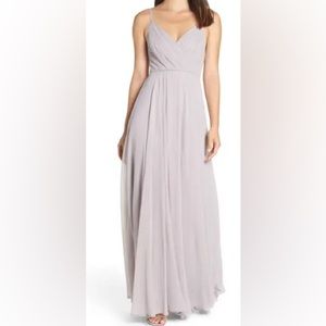 LULUS Surplice Chiffon A-Line Bridesmaid Gown